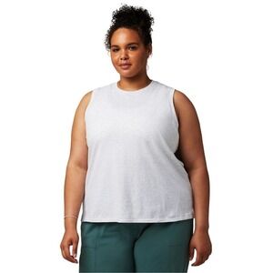 Fabletics White Womens Sleeveless Tank Top‎ Plus Size XXL Open Back Recycled